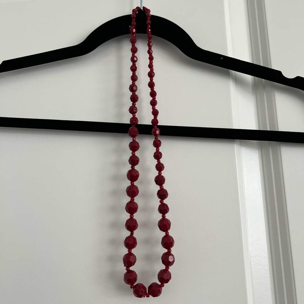 Red long necklace